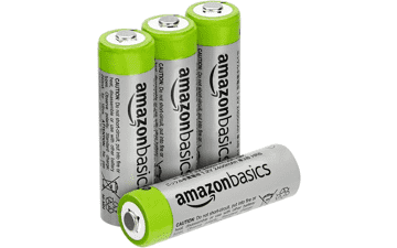 Amazon Basics 4-Pack Rechargeable AA NiMH Batteries