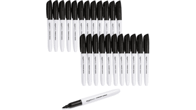 Amazon Basics Fine Point Permanent Markers, Black, 24-Pack