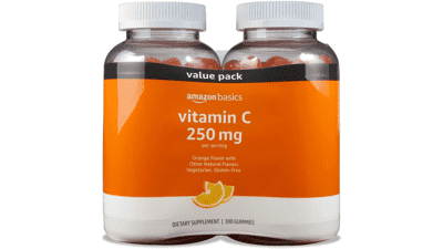 Amazon Basics Vitamin C 250 mg Gummies, Orange, 300 Count