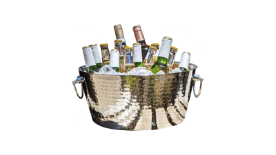 BREKX Hammered Stainless-Steel Beverage Tub