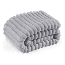 Bedsure Light Grey Fleece Blanket for Couch