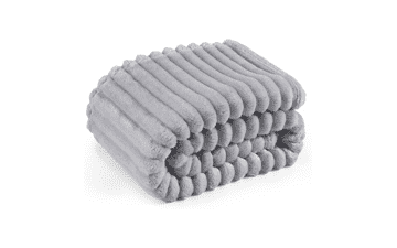 Bedsure Light Grey Fleece Blanket for Couch