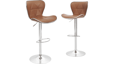 CangLong Adjustable Swivel Barstools, Set of 2