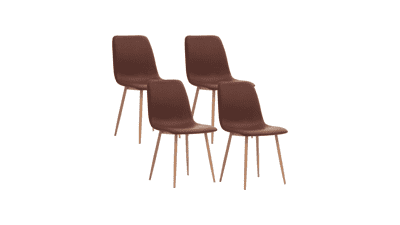 CangLong Dining Kitchen PU Cushion Seat Chairs, Set of 4