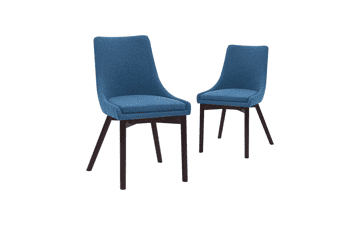 CangLong Upholstered Fabric Chairs, Set of 2, Blue