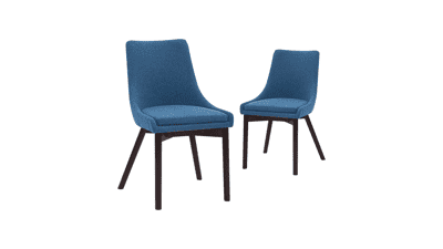 CangLong Upholstered Fabric Chairs, Set of 2, Blue