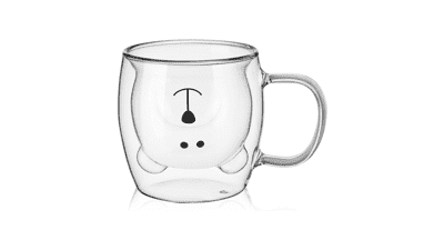 Cute Bear Tea Cup Double Wall Glass Mug