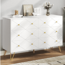 DWVO White 6 Drawer Dresser