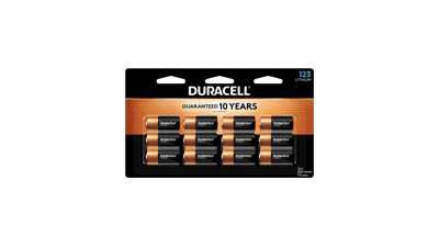 Duracell CR123A 3V Lithium Battery, 12 Count Pack
