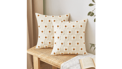 EMEMA Sun Flower Jacquard Throw Pillow Covers