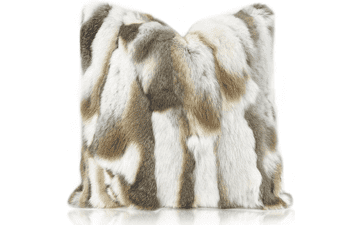 Entua Natural Handcrafted Rabbit Fur Throw Pillow Covers