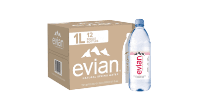 Evian Natural Spring Water, 33.81 Fl Oz (Pack of 12)