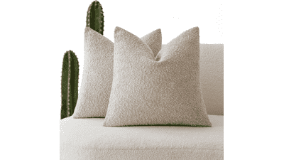 Foindtower Pack of 2 Textured Boucle Throw Pillow Covers