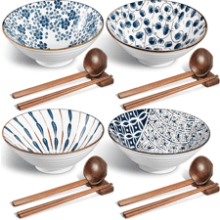 Geiserailie Ceramic Ramen Bowl Set