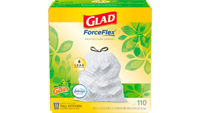 Glad ForceFlex 13 Gal Trash Bags, 110 Ct