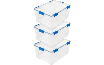 IRIS USA 3 Pack 60 Quart WeatherPro Plastic Storage Box