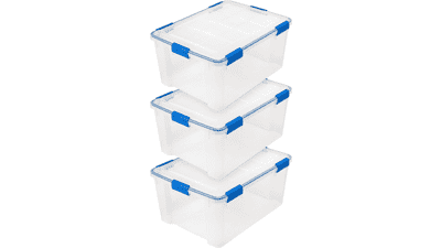 IRIS USA 3 Pack 60 Quart WeatherPro Plastic Storage Box