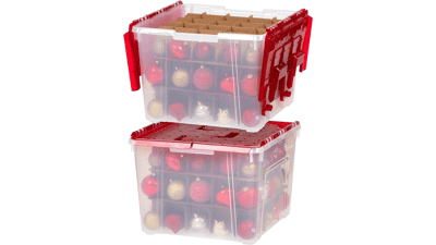 IRIS USA Ornament Storage Box, 2-Pack