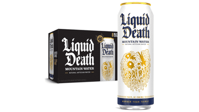 Liquid Death Still Mountain Water, 19.2 oz King Size Cans (8-Pack)