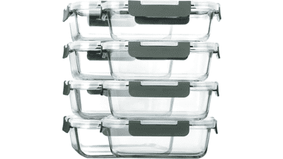 M MCIRCO Glass Meal Prep Containers - 8-Pack