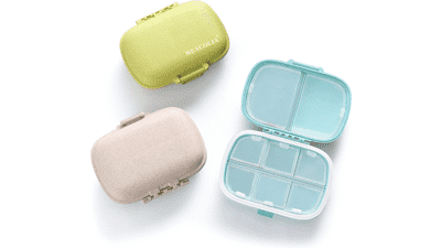MEACOLIA 3 Pack Travel Pill Organizer