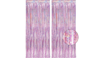 Pink Tinsel Curtain Party Backdrop
