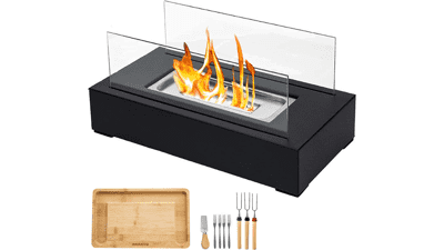 ROZATO Tabletop Fire Pit with Smores Maker Kit