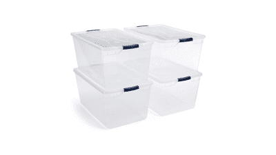 Rubbermaid Cleverstore 95 Quart Clear Storage Containers (4 Pack)