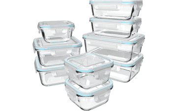 S SALIENT 18 Piece Glass Food Storage Containers