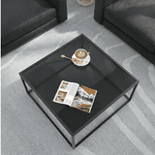 SAYGOER Black Glass Coffee Table