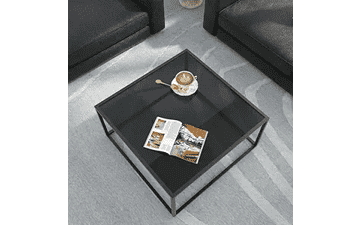 SAYGOER Black Glass Coffee Table