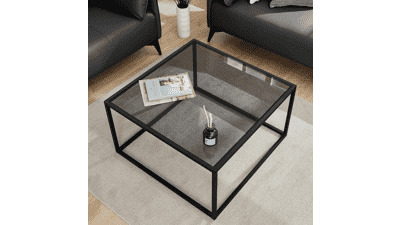 SAYGOER Glass Coffee Table