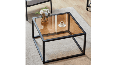 SAYGOER Glass Coffee Table