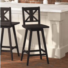 Taylor & Logan Gisella Modern Farmhouse Wooden Swivel Bar Stool