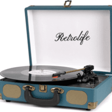 Vinyl Record Player Suitcase with Bluetooth