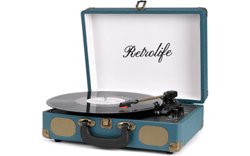 Vinyl Record Player Suitcase with Bluetooth