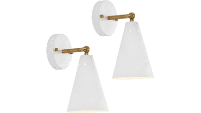 White Wall Sconces Set of Two