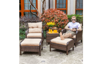 YITAHOME 5 Piece Wicker Patio Furniture Set