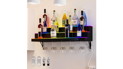 YITAHOME LED Light Liquor Display Shelf