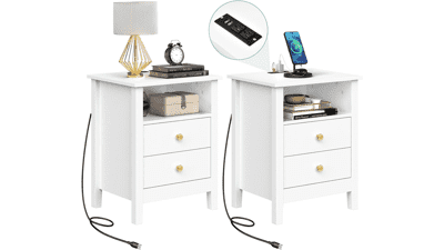 YITAHOME Nightstand with Charging Station