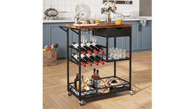 YITAHOME Solid Wood Bar Cart