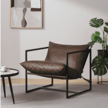 ZINUS Aidan Faux Leather Sling Accent Chair