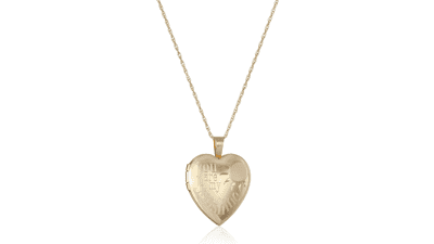 Amazon Essentials 14k Gold-Filled Heart Locket Necklace