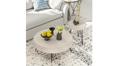 COZAYH Modern Farmhouse Coffee Table Set