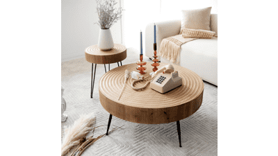 COZAYH Modern Farmhouse Living Room Coffee Table Set