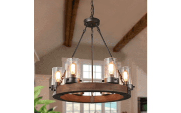 GEPOW Farmhouse Wood Chandelier