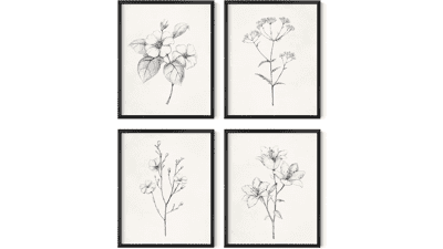 HAUS AND HUES Framed Vintage Botanical Prints - Set of 4