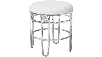 Hillsdale Dessa Glam Backless Metal Vanity Stool