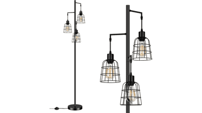 Industrial 3-Light Tree Floor Lamp