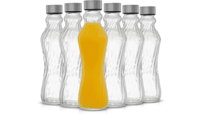 JoyJolt Fluted Glass Water Bottles